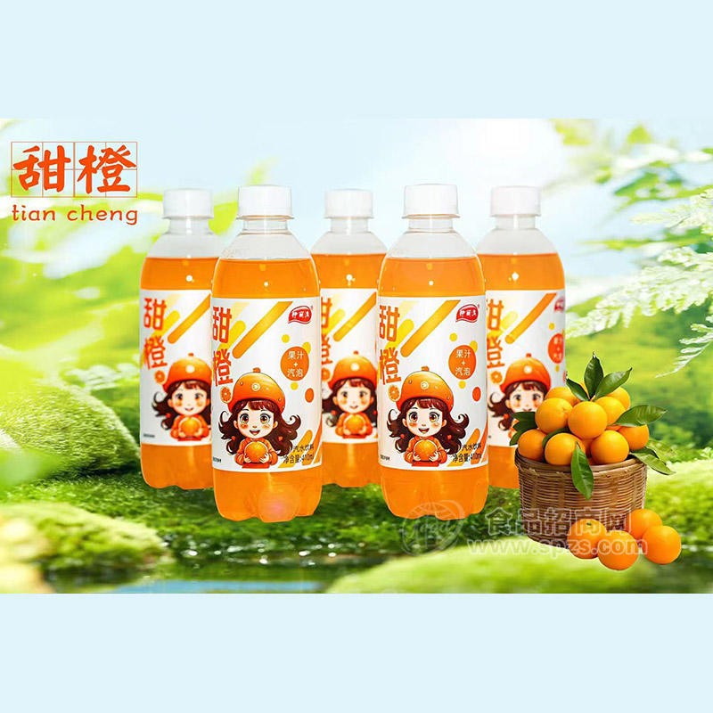 甜橙果汁+气泡汽水饮料410ml