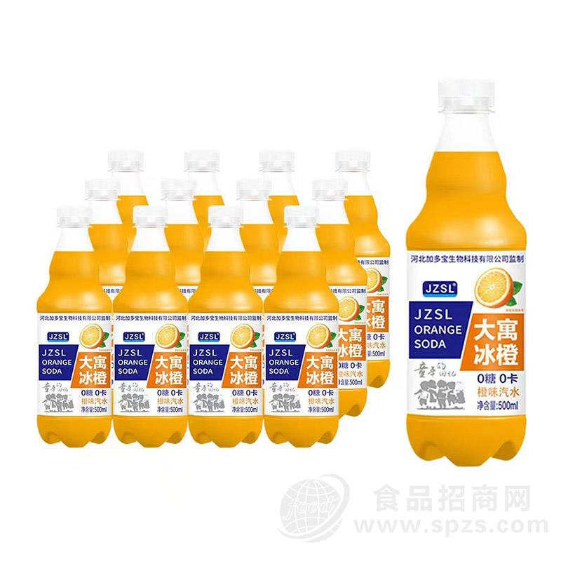 大寓冰橙橙味汽水风味饮料500ml