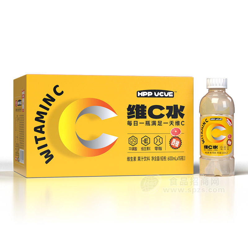 澳进西柚味维C水维生素果汁饮料600mlx15瓶