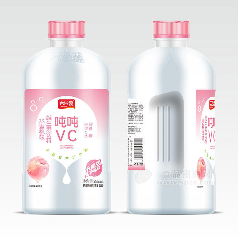 天合露水蜜桃味维生素饮料985ml