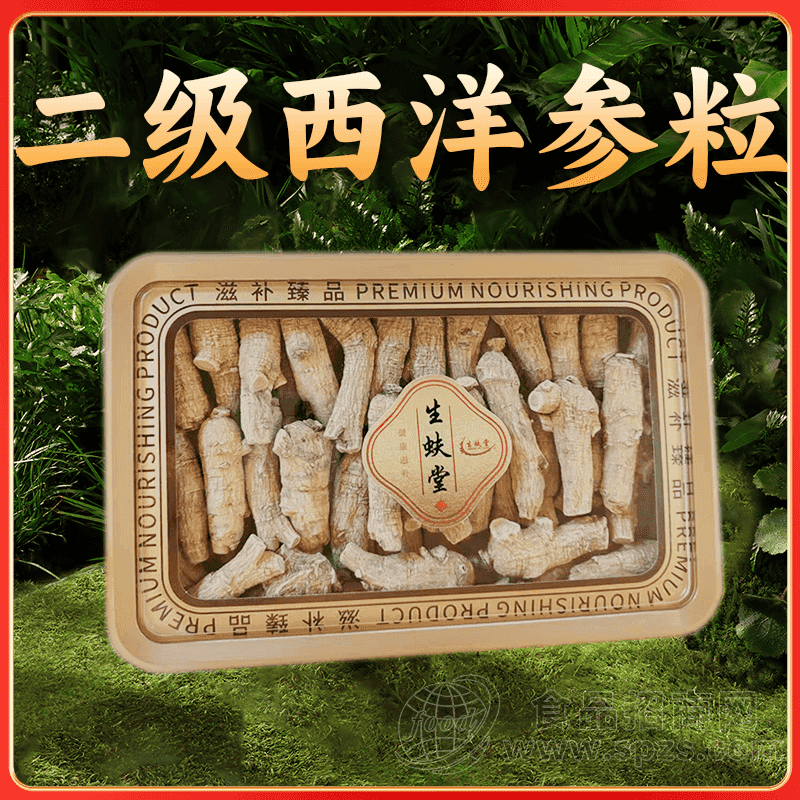 二级3克西洋参粒生蚨堂礼盒500克东北吉林足龄老参煲汤中药材