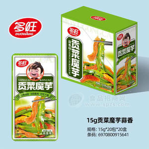 多旺蒜香味贡菜魔芋休闲食品15gx20包x20盒