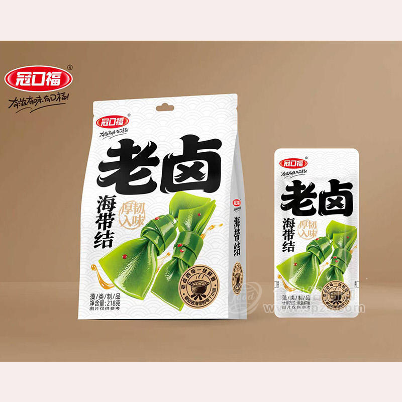 冠口福老卤海带结休闲食品218g