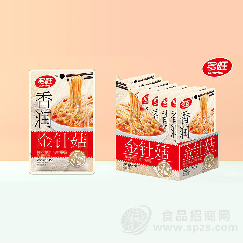 多旺香辣味金针菇休闲食品24gx20
