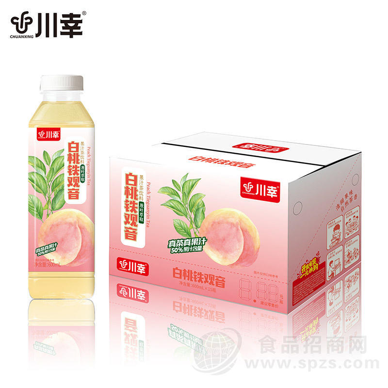 川幸白桃铁观音50%果汁茶饮料600mlx15瓶