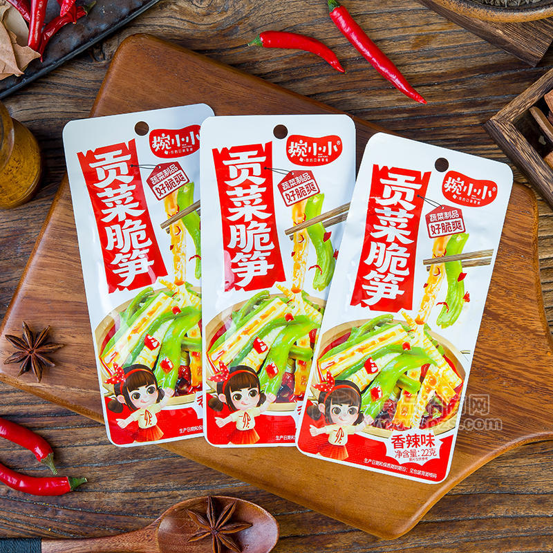 婉小小香辣味贡菜脆笋休闲食品22g招商