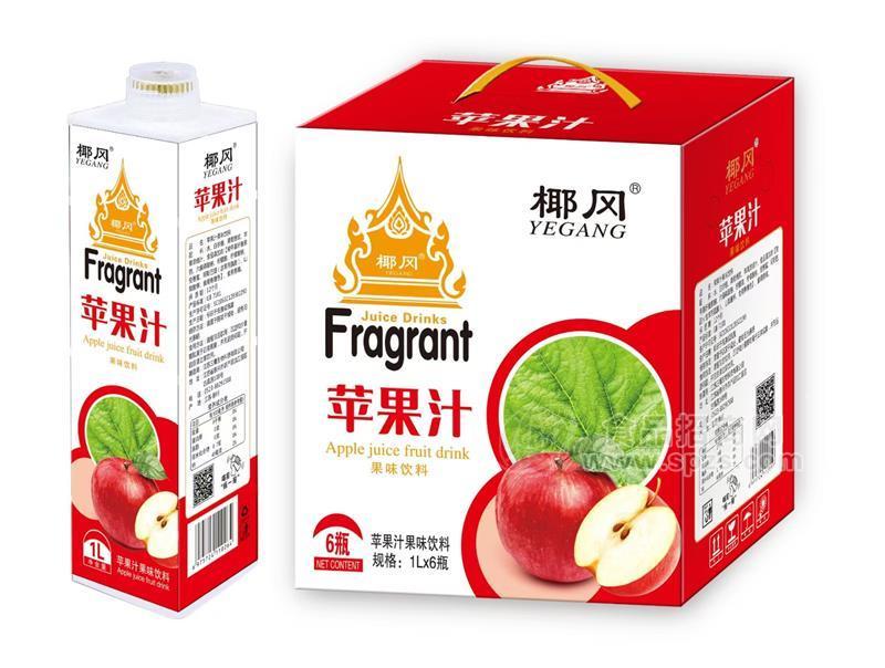 椰冈苹果汁果味饮料1L 