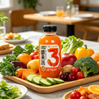 轻百蔬胡萝卜橙复合果蔬汁果汁饮料380ml