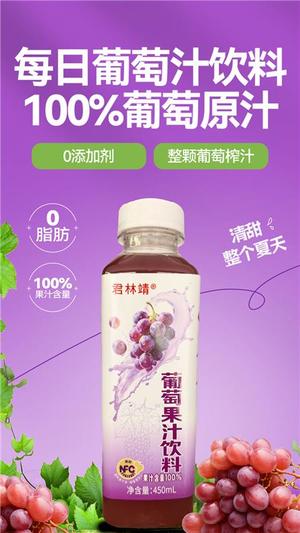 君林靖100葡萄果汁饮料450ml