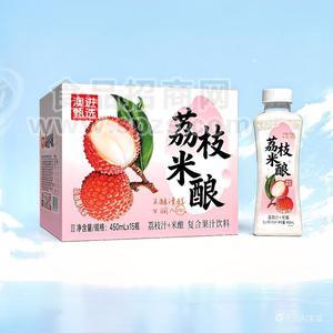 澳进甄选荔枝汁+米酿复合果汁饮料450mlx15瓶