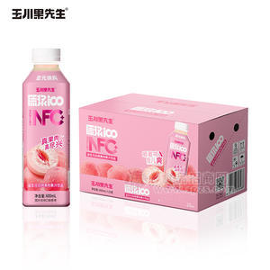 玉川果先生益生元白桃果肉果汁饮料600mlx15瓶