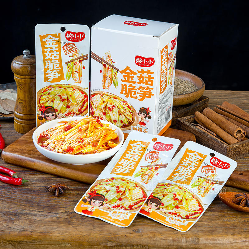 婉小小香辣味金菇脆笋休闲食品22g