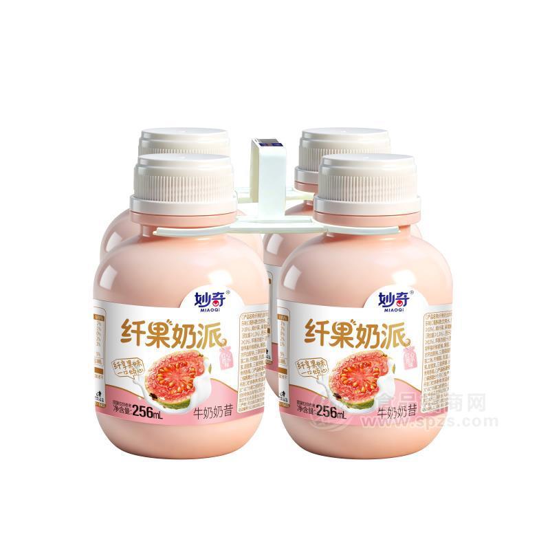 妙奇四联瓶红心芭乐味牛奶奶昔乳饮料256ml