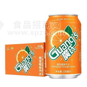 廣氏橙宝橙味汽水330mlx24罐易拉罐汽水