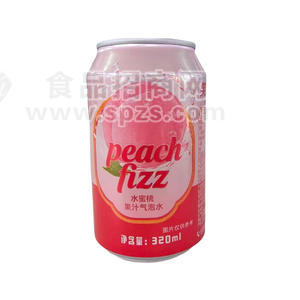 笑为鲜水蜜桃果汁气泡水风味饮料320ml
