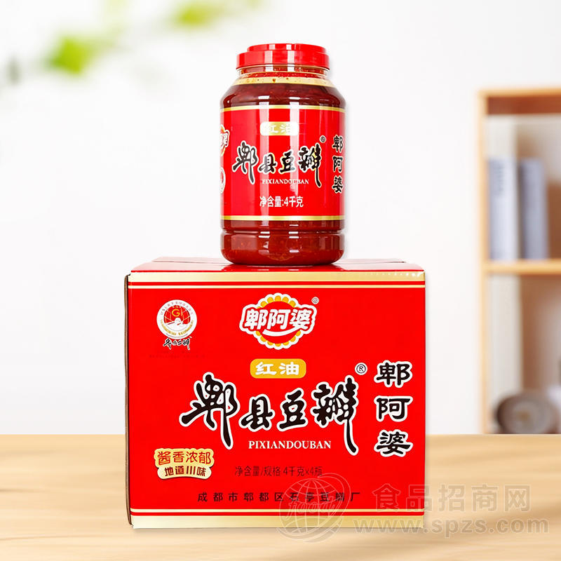 郫阿婆郫县豆瓣酱调味品调味酱4kgx4瓶