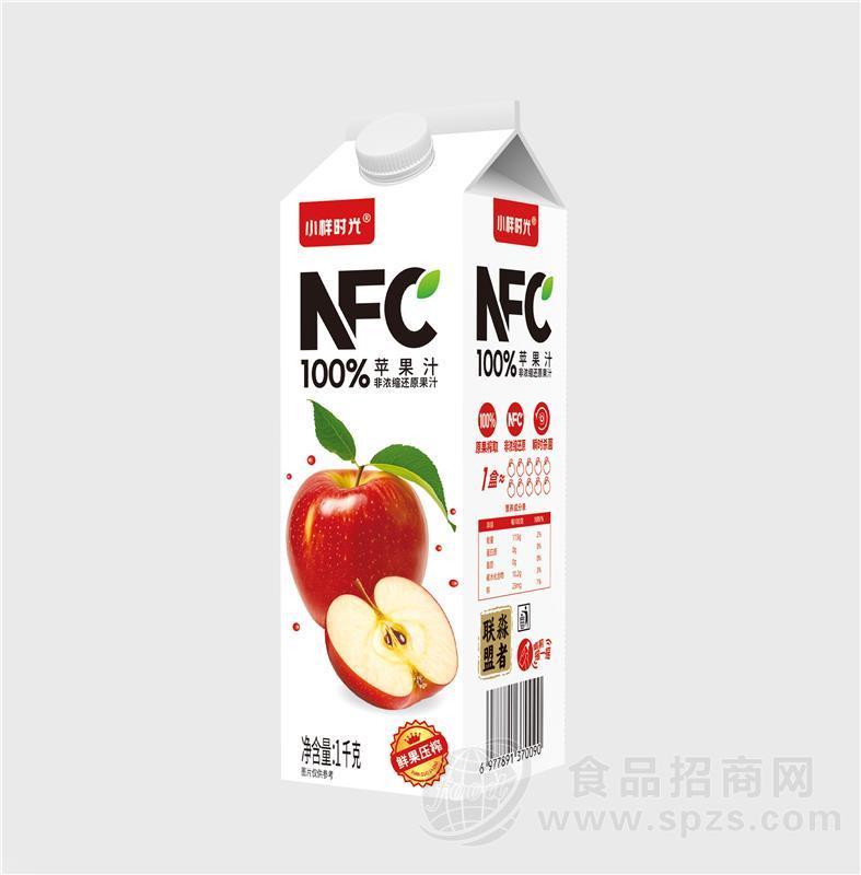 小样时光NFC100苹果汁屋顶盒装招商1L