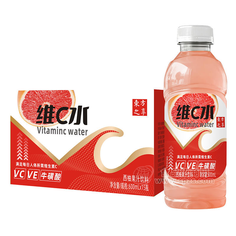 东方之享维C水西柚果汁饮料600mlx15瓶
