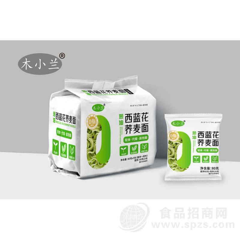 木小兰西兰花荞麦面葱油方便面