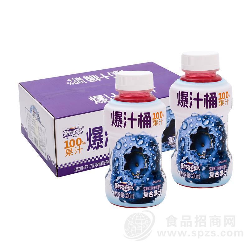 果农乐源100%蓝莓汁爆汁桶300ml