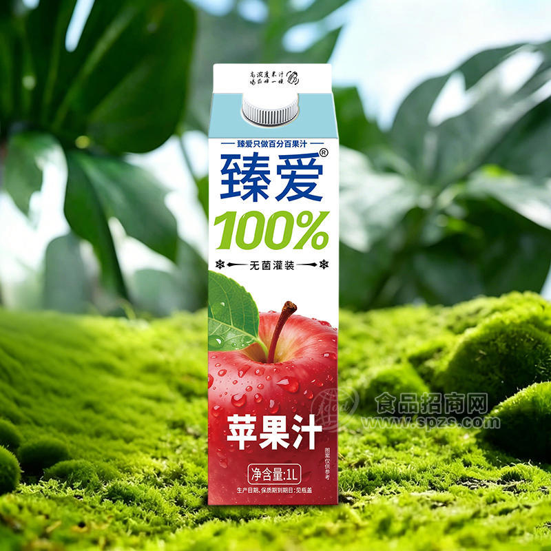 臻爱100%无菌灌装苹果汁饮料1L招商