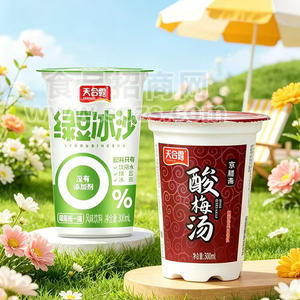 天合露杯装饮料酸梅汤绿豆冰沙绿豆沙绿豆爽风味饮料300ml