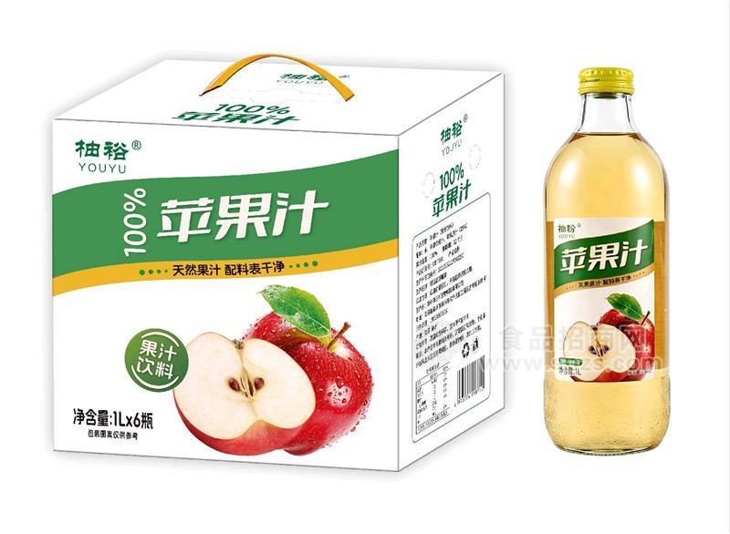 一升玻璃瓶苹果汁