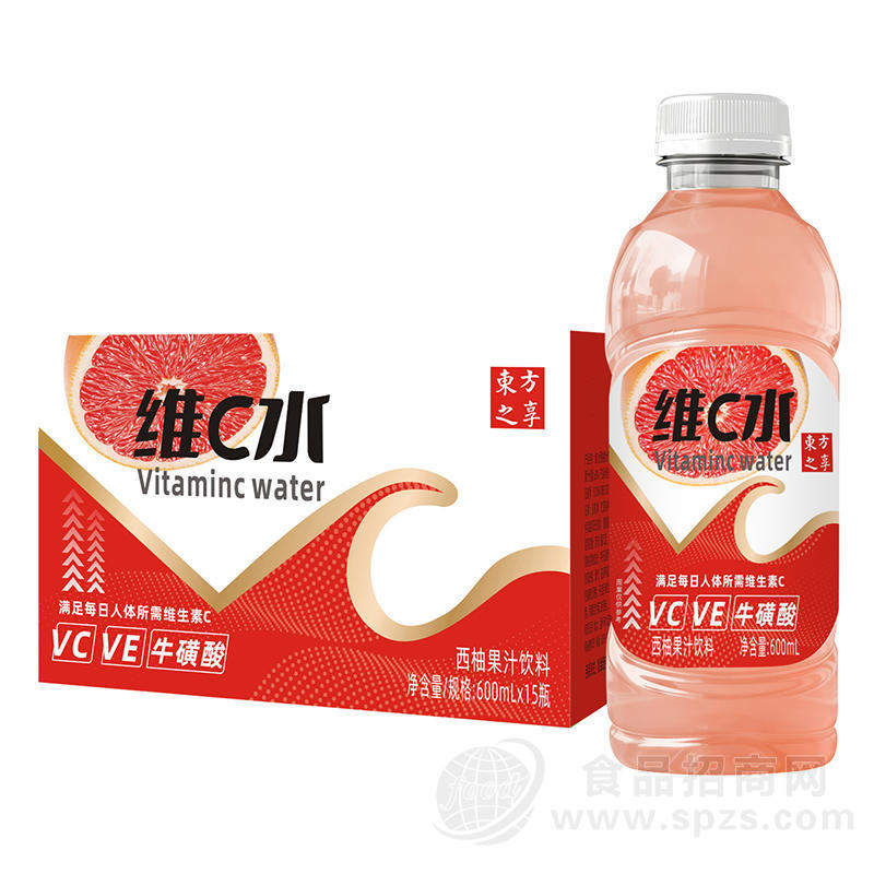 东方之享维C水西柚果汁饮料600mlx15瓶