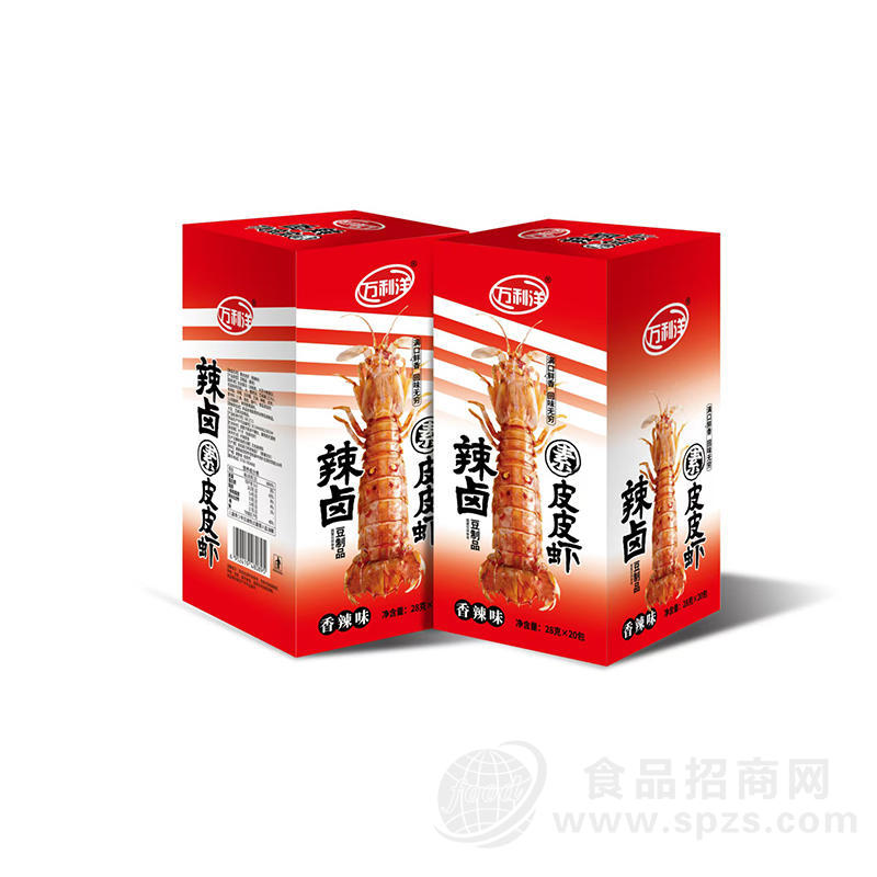 万利洋辣卤素皮皮虾香辣味休闲食品28克*20包