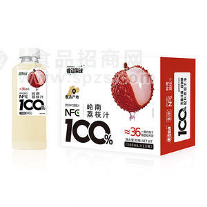 律动星球100%荔枝汁果汁饮料500mL