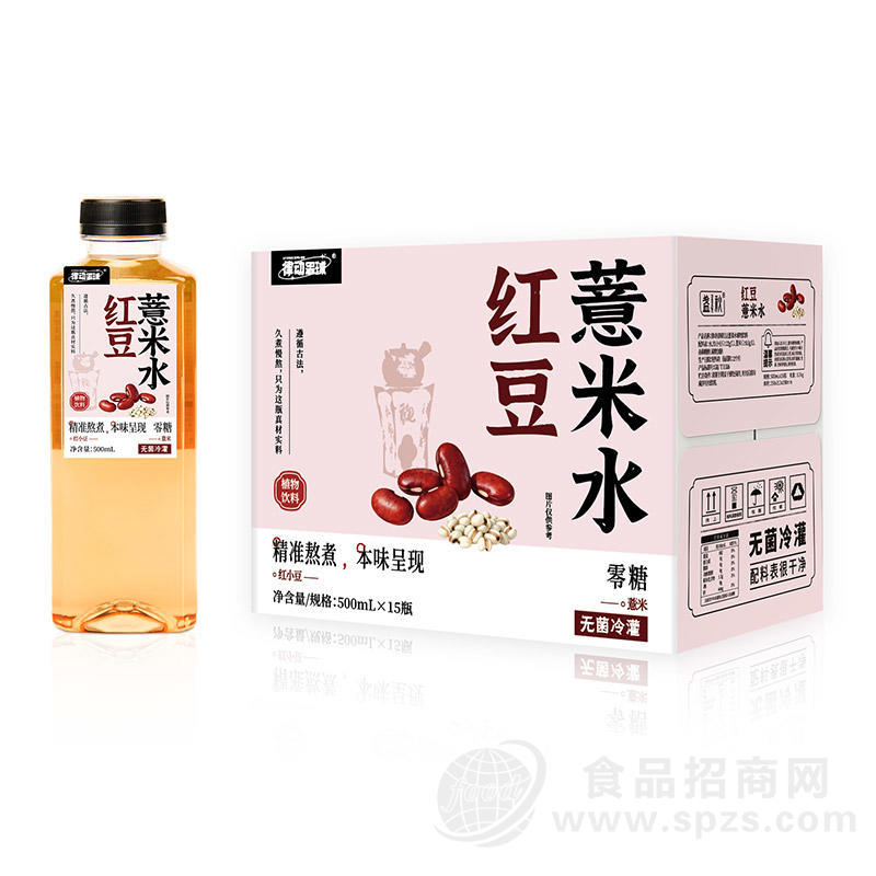 律动星球无菌冷灌红豆薏米水植物饮料500mlx15瓶