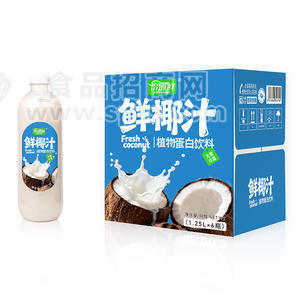 怡道鲜鲜椰汁植物蛋白饮料1.25LX6瓶
