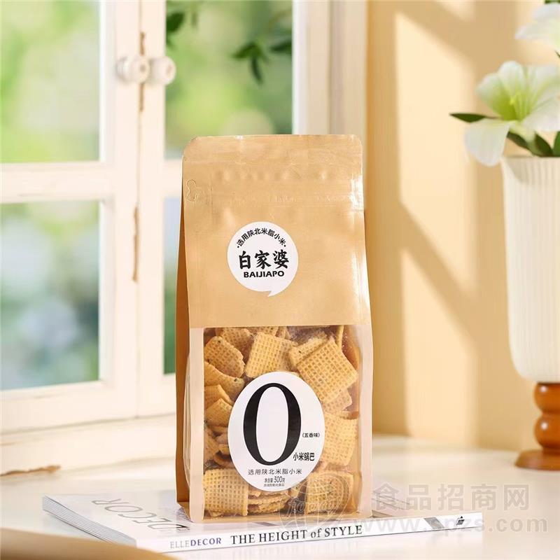 白家婆五香味小米锅巴膨化零食300g