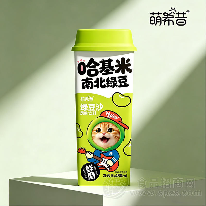 萌希昔哈基米南北绿豆绿豆沙风味饮料450ml