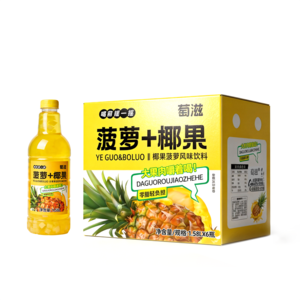 葡滋菠萝+椰果风味饮料1.58LX6瓶