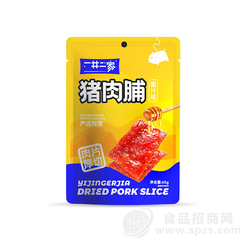 一井二家蜜汁味猪肉脯休闲食品65g