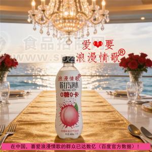 浪漫情歌品牌白桃味苏打气泡水（汽水）480ml