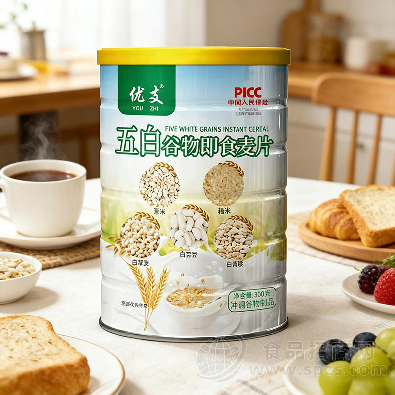 优支五白谷物即食麦片冲调谷物300克