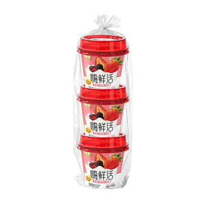 妙奇嗨鲜活草莓桑葚味酸奶奶昔170克x3