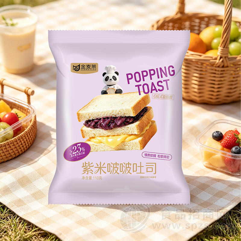 金麦莱紫米啵啵吐司110克烘焙食品面包