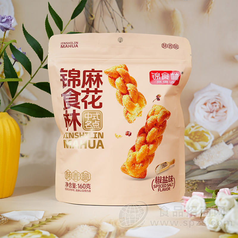 锦食林小麻花中式名点160克椒盐味