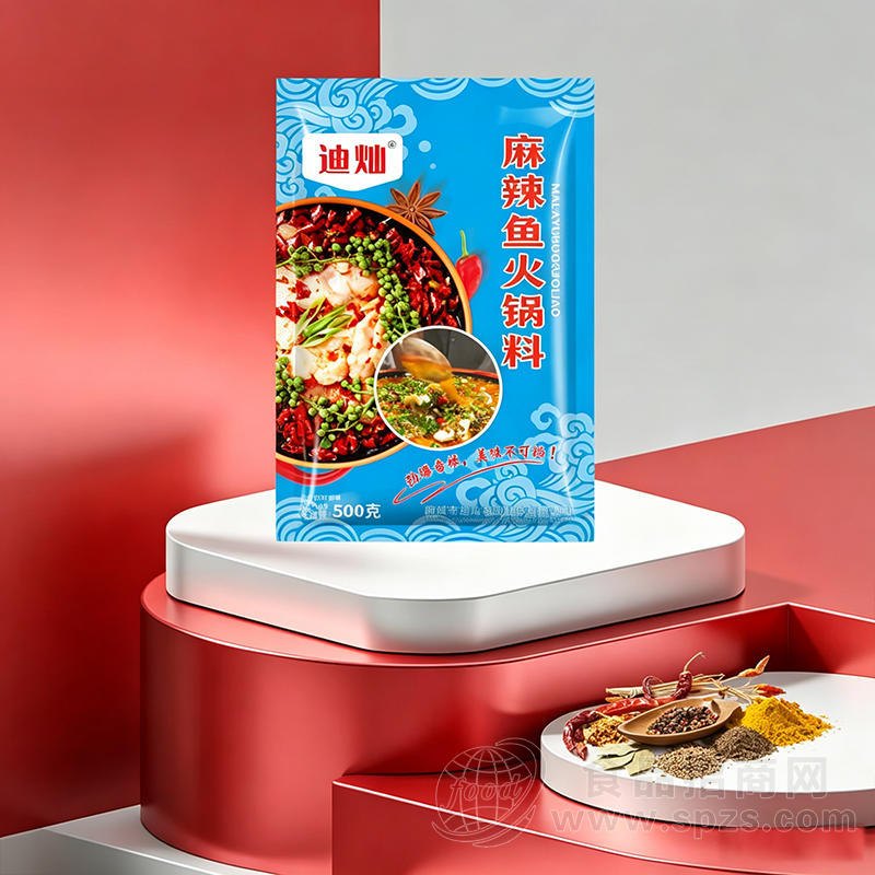 迪灿麻辣鱼火锅料500克