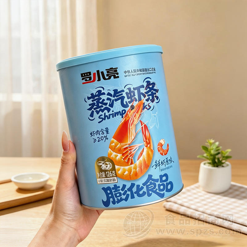 罗小亮蒸汽虾条鲜虾原味126克休闲食品