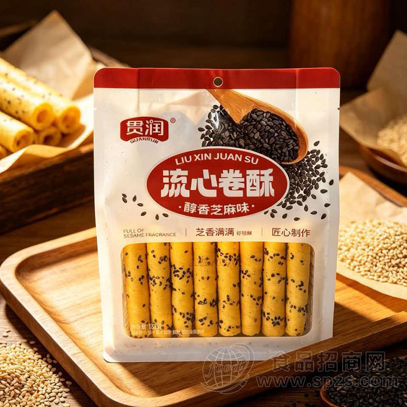 贯润流心卷酥醇香芝麻味蛋卷188克