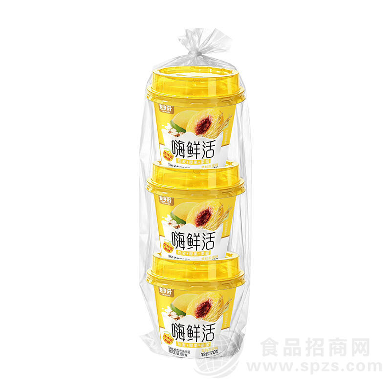 妙奇嗨鲜活黄桃燕麦味酸奶奶昔170克x3