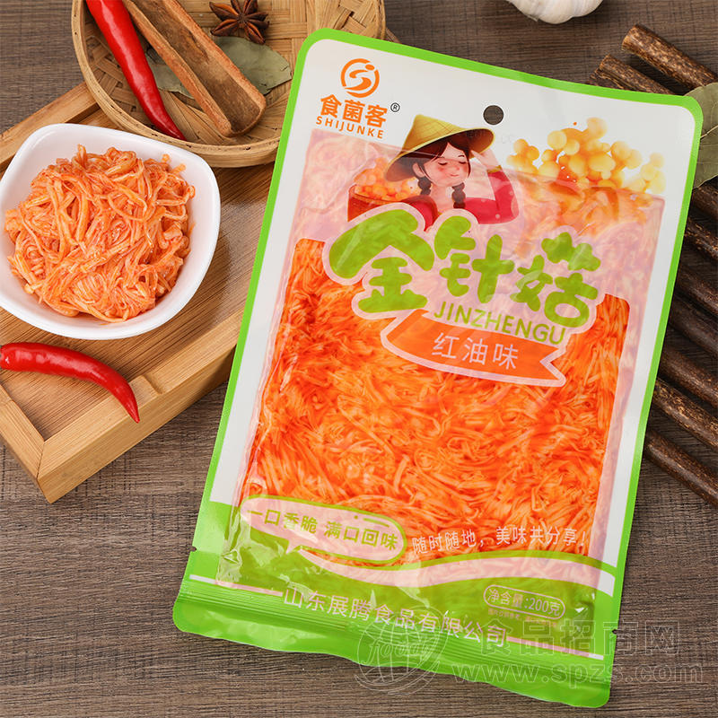 食菌客红油味金针菇200克袋装休闲食品