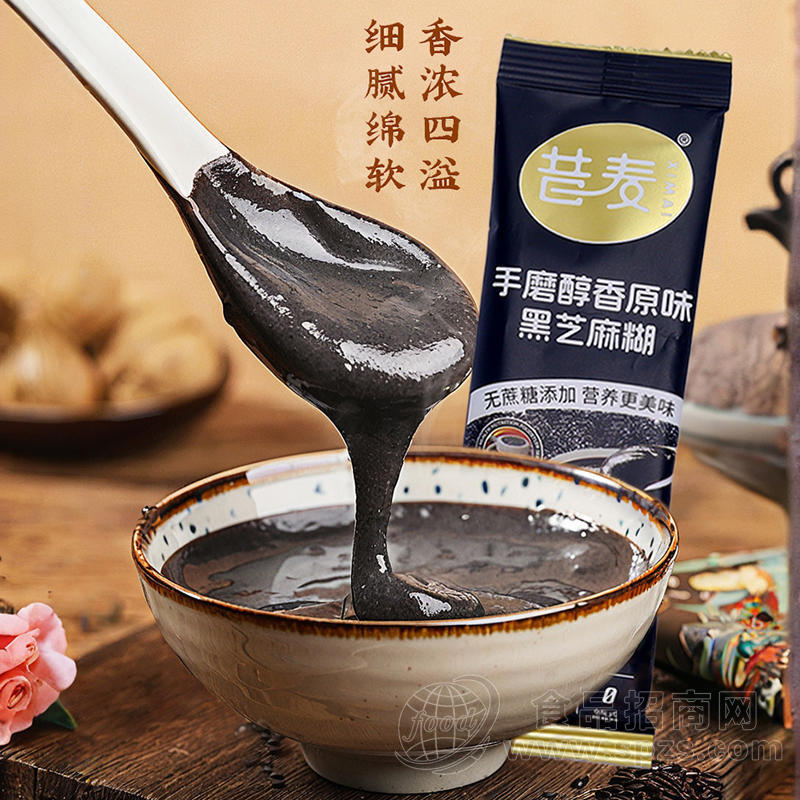 昔麦手磨醇香原味黑芝麻糊无蔗糖