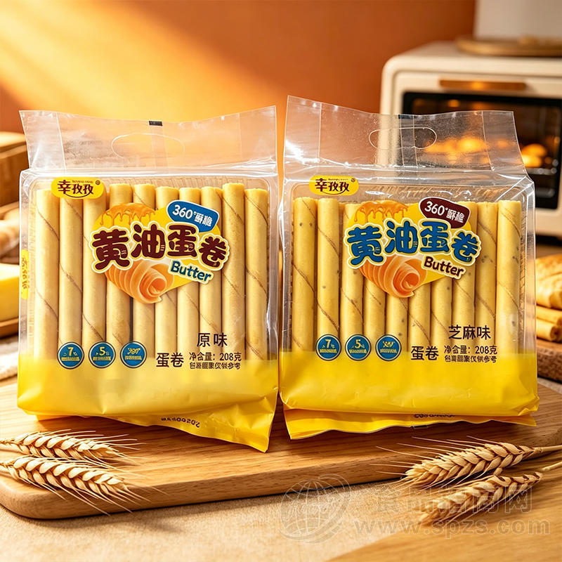 幸孜孜黄油蛋卷休闲食品休闲零食208克