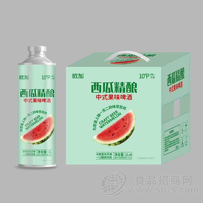 欧加西瓜精酿中式果味啤酒1Lx6
