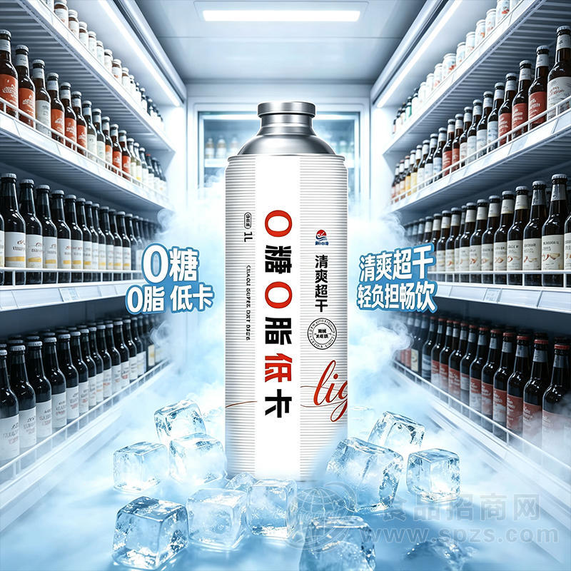 潮力啤酒0糖0脂低卡1L瓶装